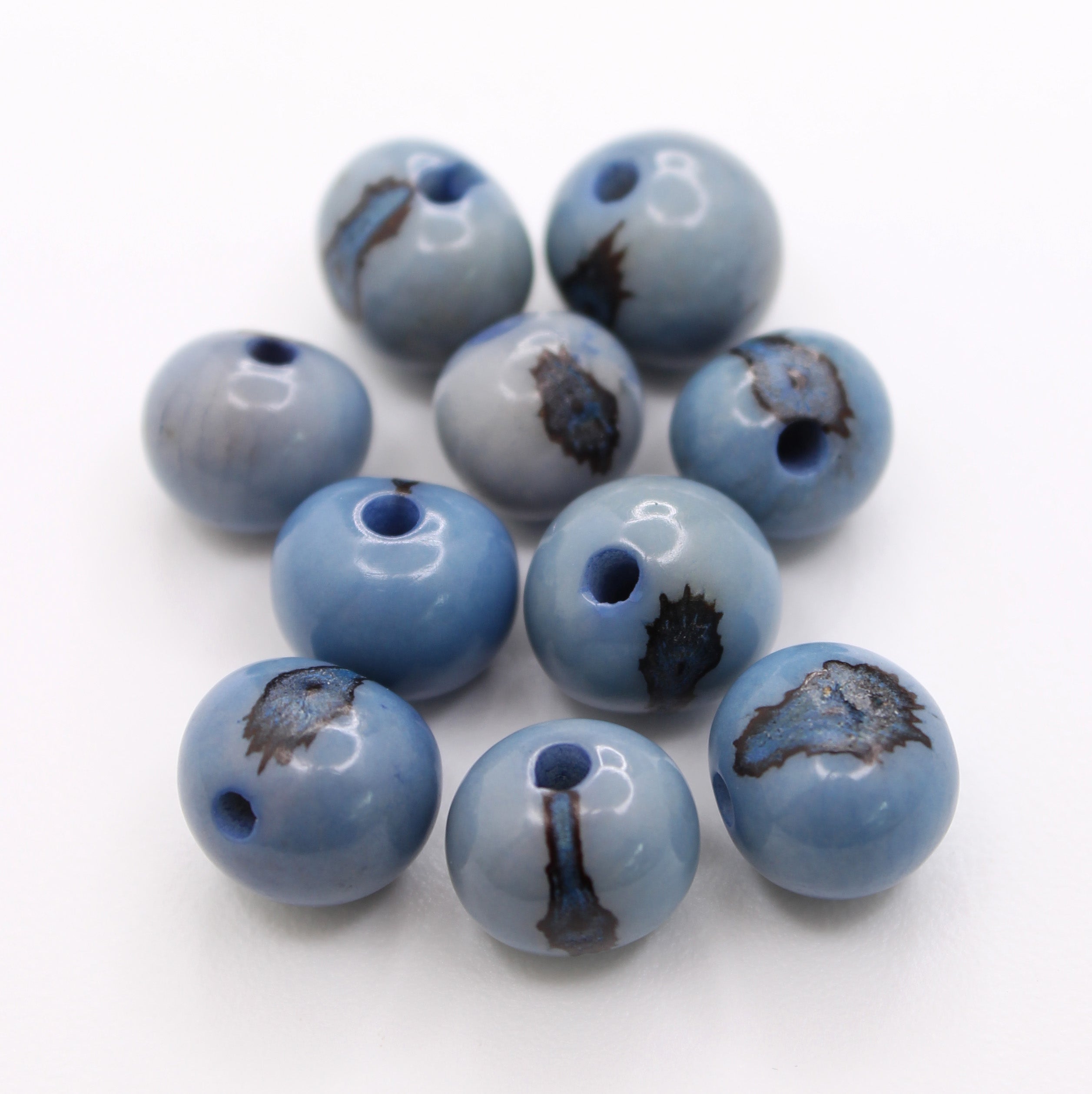 Azai Color Azai beads light blue 8mm 10 pieces seed beads Azai beads round – Tigue ...