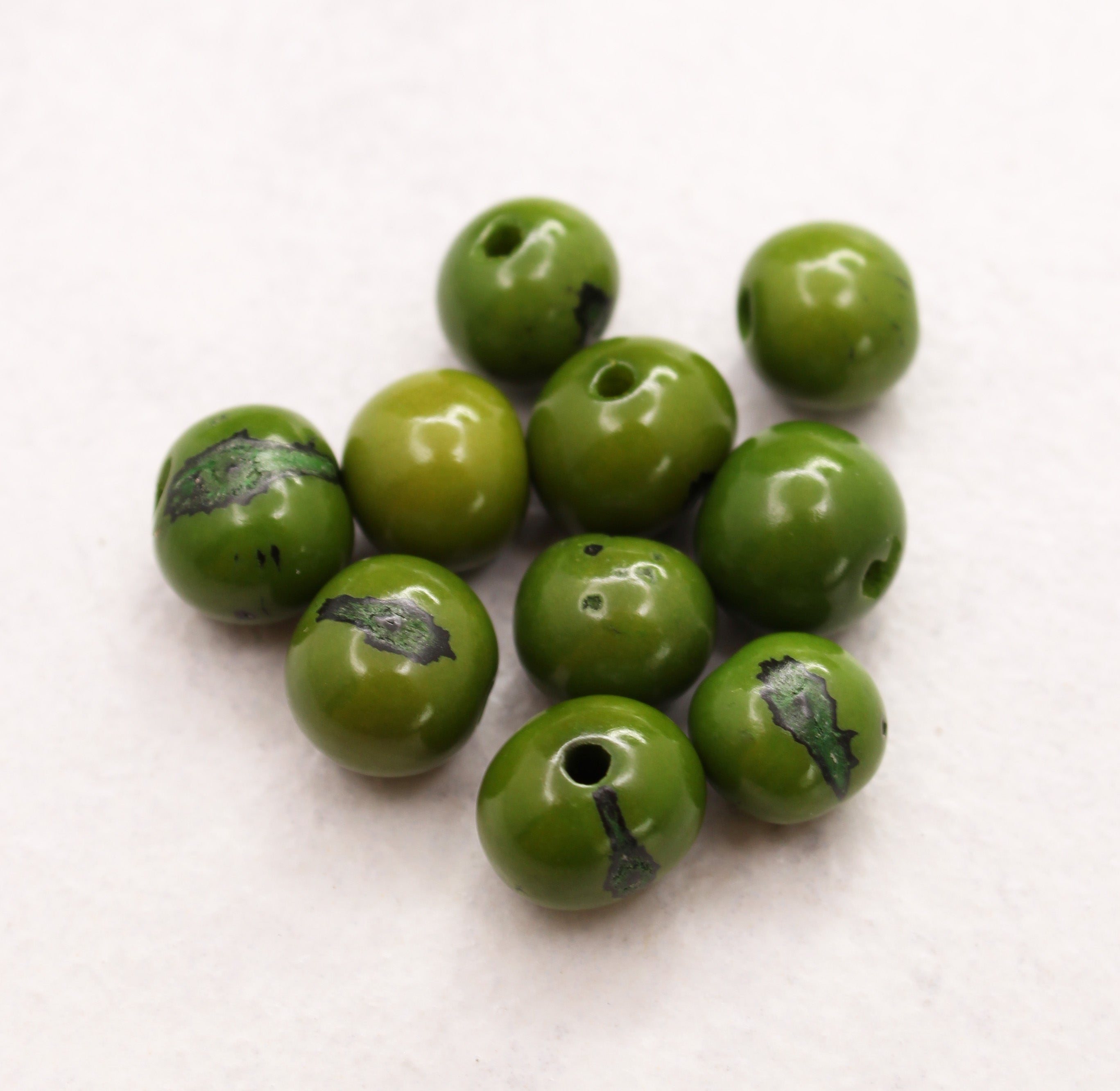 Azai Color Azai beads green 5mm 10 pieces seed beads Acai beads round – Tigue ...